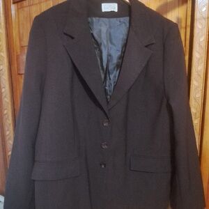 Brown Plus Size Blazer & Skirt Set – Size 20 / 52 EU